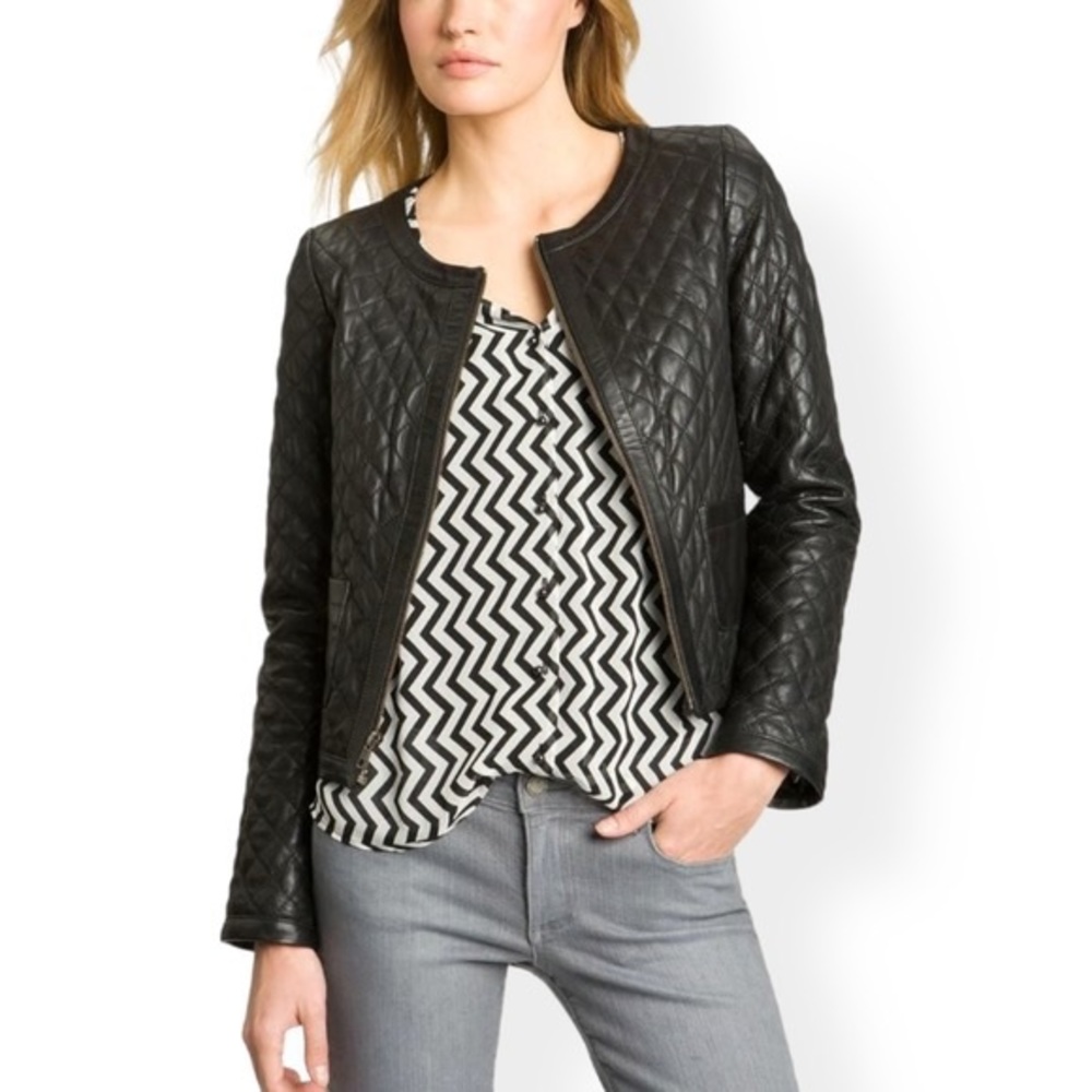 Hinge Black Leather Jacket - Picture 4 of 6